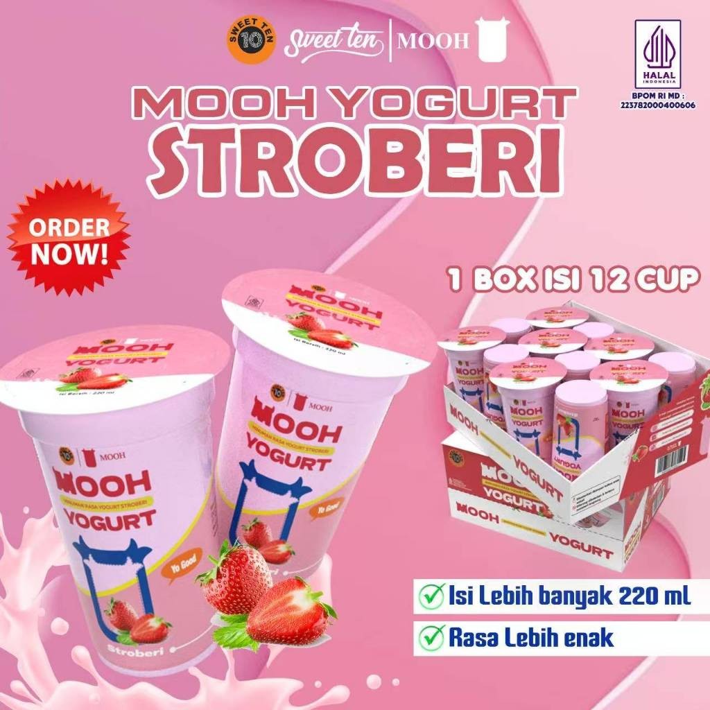MOOH YOGURT STRAWBERRY 200 GR